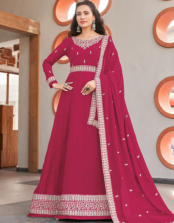 Pink Anarkali style Salwar Suit Designer Salwar Suit Salwar Kameez in Embroidery, Daimonds & Lace Work
