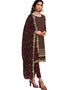 Maroon 60 Grm Georgette Chudidar Salwar Suit Back View