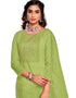 Green Organza Chudidar Salwar Suit Closure View