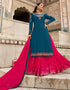 Dark Rama Green Crape Lehenga Salwar Suit