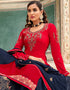 Red Crape Lehenga Salwar Suit Closure View