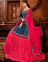 Rama Modal Satin Lehenga Salwar Suit Back View