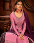Dusty Pink Modal Satin Lehenga Salwar Suit Closure View