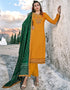 Mustard Fancy Chinon Sequins Pant Salwar Suits