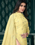 Yellow Modal Chanderi Chudidar Salwar Suit Closure View