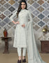 White Modal Chanderi Chudidar Salwar Suit