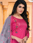 Pink Glace Cotton Chudidar Salwar Suit Closure View