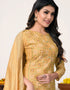 Yellow Modal Chanderi Chudidar Salwar Suit Closure View