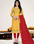 Yellow Glace Cotton Chudidar Salwar Suit
