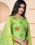 Green Banarasi Jacquard Chudidar Salwar Suit Closure View
