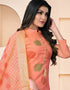 Orange Banarasi Jacquard Chudidar Salwar Suit Closure View