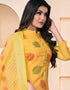 Yellow Banarasi Jacquard Chudidar Salwar Suit Closure View