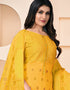 Yellow Banarasi Jacquard Chudidar Salwar Suit Closure View