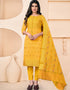 Yellow Banarasi Jacquard Chudidar Salwar Suit