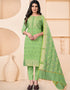 Green Banarasi Jacquard Chudidar Salwar Suit