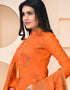 Orange Banarasi Jacquard Chudidar Salwar Suit Closure View