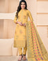 Yellow Banarasi Jacquard Chudidar Salwar Suit