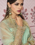 Light Green Russian Silk Embroidery Work Anarkali Anarkali Closure View