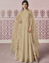 Beige Russian Silk Embroidery Work Anarkali Anarkali