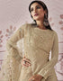 Beige Russian Silk Embroidery Work Anarkali Anarkali Closure View