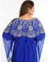 Women Royal Blue Georgette Hand Embroidery Party Wear Kaftan