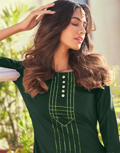 Green Roman Silk Pant Suit Closure View