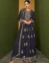 Navy Blue Real Georgette Lehenga Suit