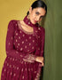 Maroon Real Georgette Lehenga Suit Closure View