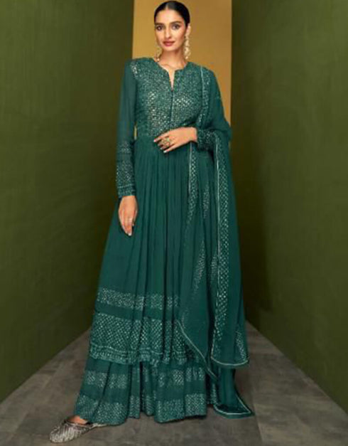 Rust Real Georgette Lehenga Suit