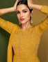 Yellow Real Georgette Lehenga Suit Closure View