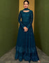 Teal Real Georgette Lehenga Suit
