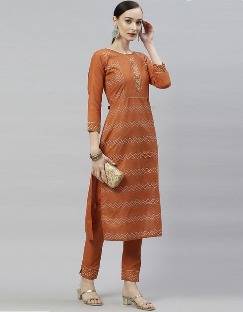 Rust Ruby Silk Pant Salwar Kameez