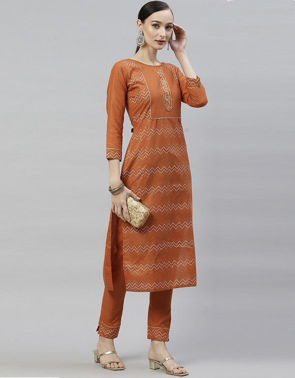 Rust Ruby Silk Pant Salwar Kameez