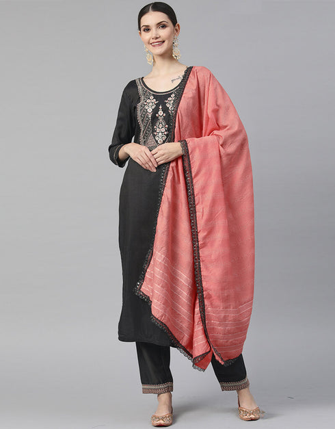 Black Muslin Pant Suit