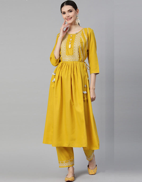 Yellow Ruby Cotton Sharara Suit