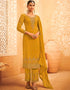 Yellow Georgette Palazzo Salwar Suit