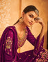 Purple Georgette Palazzo Salwar Suit Closure View