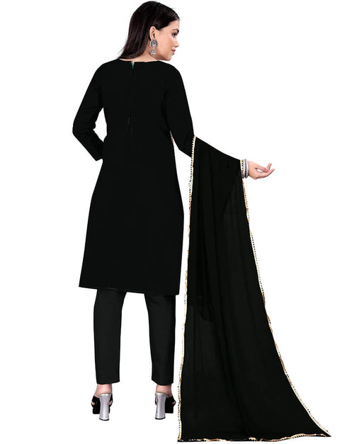 Black Cotton Pant Salwar Suits Back View