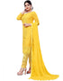 Yellow Georgette Pant Salwar Suits Closure View
