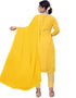 Yellow Georgette Pant Salwar Suits Back View