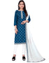Blue Slub Cotton Pant Salwar Suits