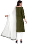Green Slub Cotton Pant Salwar Suits Back View