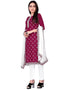 Maroon Slub Cotton Pant Salwar Suits Closure View