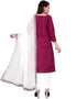 Maroon Slub Cotton Pant Salwar Suits Back View