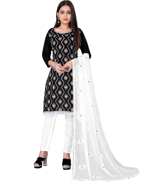 Black Cotton Pant Salwar Suits