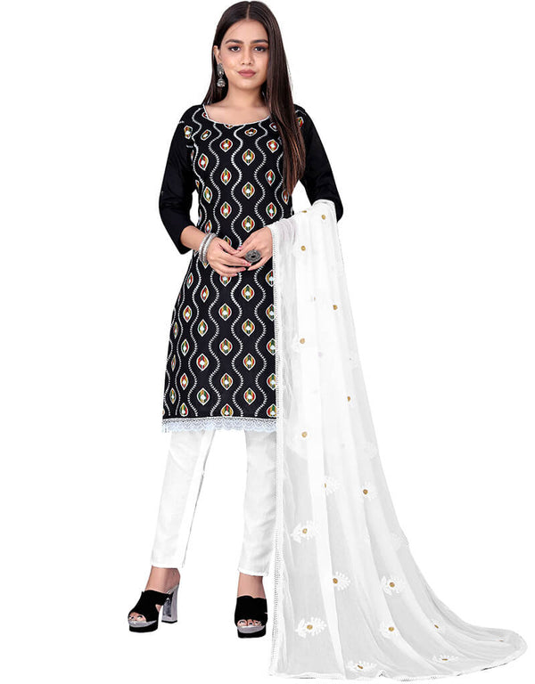 Black Cotton Pant Salwar Suits
