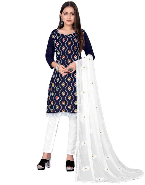 Blue Cotton Pant Salwar Suits