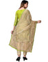 Parrot Green Modal Chanderi Cotton Pant Salwar Suits Back View