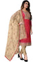 Light Maroon Modal Chanderi Cotton Pant Salwar Suits Closure View