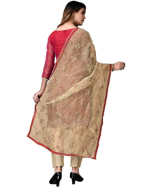 Light Maroon Modal Chanderi Cotton Pant Salwar Suits Back View